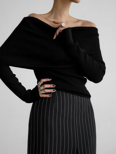 'Alora' Off Shoulder Soft Knit Top - Celes Fashion